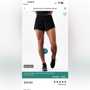 Athleta Mesh Racer Run Mid Rise camo Shorts